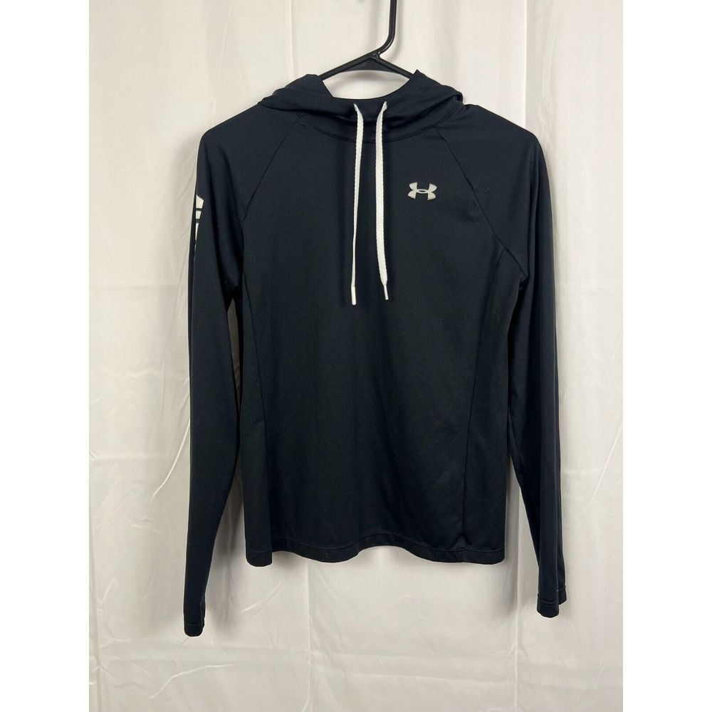 Under Armour Womens Jacket Small Pullover‎ Long Sleeve Shirt Black Hooded